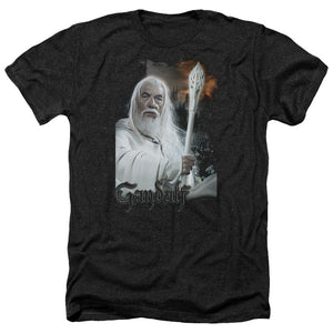AN OFFCIALLY LICENSED LOR GANDALF MEN'S HEATHER T-SHIRT CHARCOAL