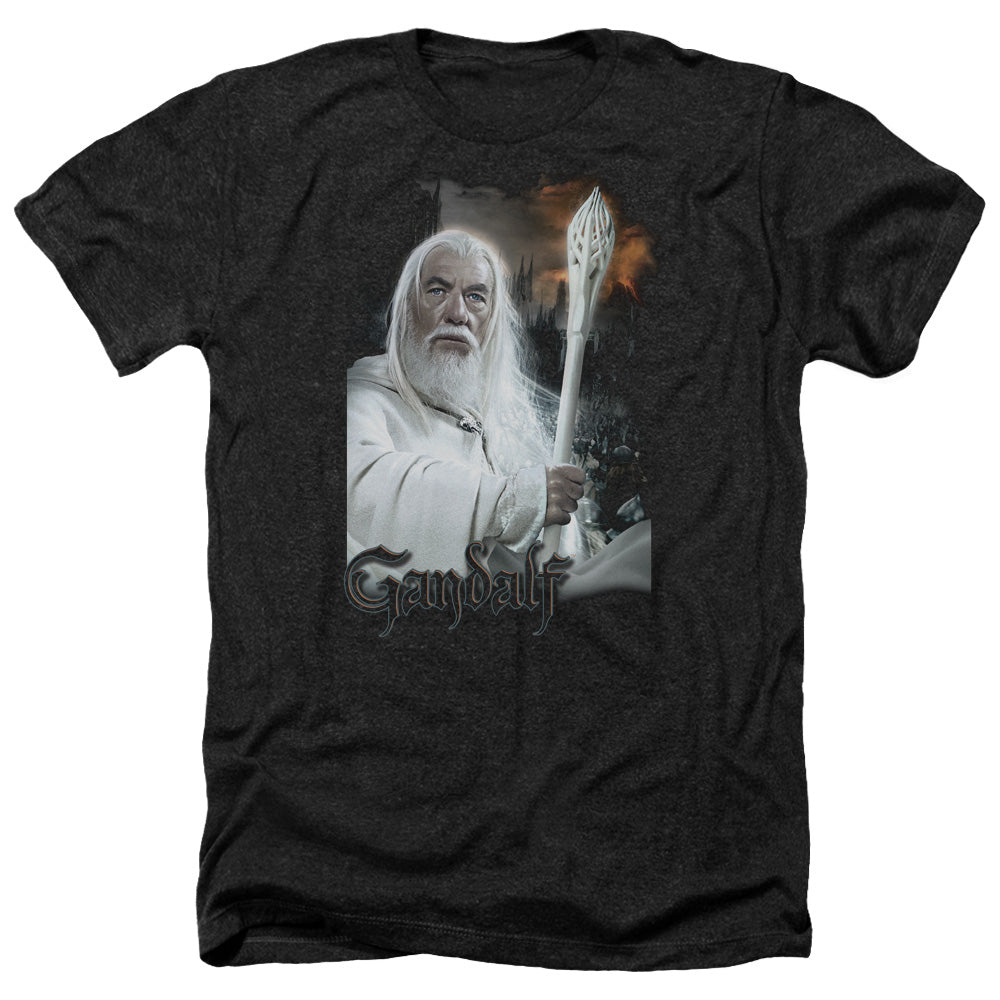 AN OFFCIALLY LICENSED LOR GANDALF MEN'S HEATHER T-SHIRT CHARCOAL