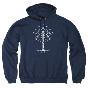 AN OFFCIALLY LICENSED LOR TREE OF GONDOR ADULT UNISEX PULLOVER HOODIE NAVY