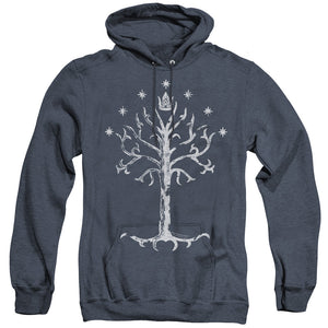 AN OFFCIALLY LICENSED LOR TREE OF GONDOR ADULT UNISEX HEATHER PULLOVER HOODIE NAVY