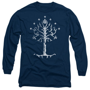 AN OFFCIALLY LICENSED LOR TREE OF GONDOR MEN'S LONG SLEEVE T-SHIRT NAVY