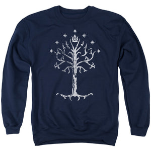 AN OFFCIALLY LICENSED LOR TREE OF GONDOR ADULT UNISEX CREWNECK SWEATSHIRT NAVY