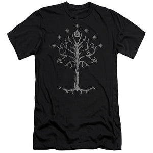 AN OFFCIALLY LICENSED LOR TREE OF GONDOR MEN'S PREMIUM SLIM FIT T-SHIRT BLACK