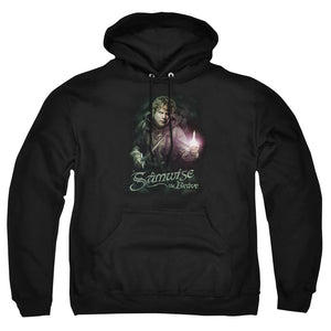 AN OFFCIALLY LICENSED LOR SAMWISE THE BRAVE ADULT UNISEX PULLOVER HOODIE BLACK
