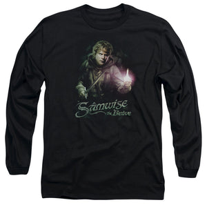 AN OFFCIALLY LICENSED LOR SAMWISE THE BRAVE MEN'S LONG SLEEVE T-SHIRT BLACK