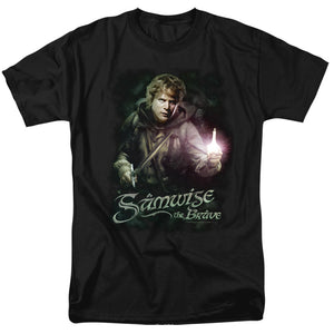 AN OFFCIALLY LICENSED LOR SAMWISE THE BRAVE MEN'S REGULAR FIT T-SHIRT BLACK