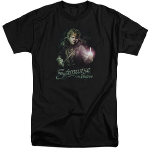 AN OFFCIALLY LICENSED LOR SAMWISE THE BRAVE MEN'S TALL FIT T-SHIRT BLACK