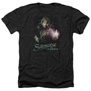 AN OFFCIALLY LICENSED LOR SAMWISE THE BRAVE MEN'S HEATHER T-SHIRT CHARCOAL