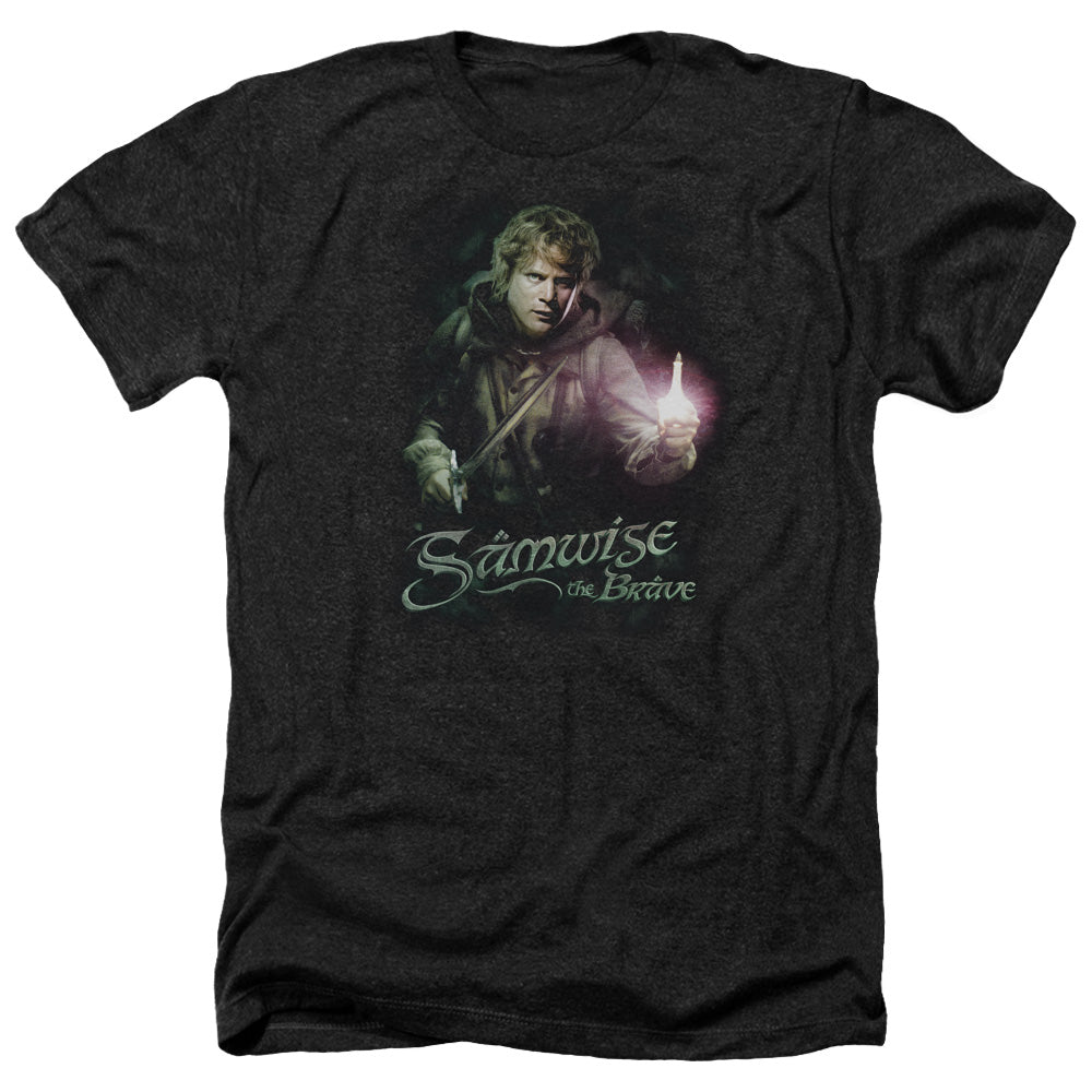 AN OFFCIALLY LICENSED LOR SAMWISE THE BRAVE MEN'S HEATHER T-SHIRT CHARCOAL