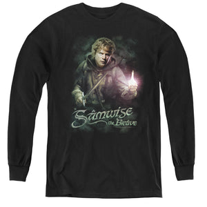 AN OFFCIALLY LICENSED LOR SAMWISE THE BRAVE YOUTH LONG SLEEVE T-SHIRT BLACK