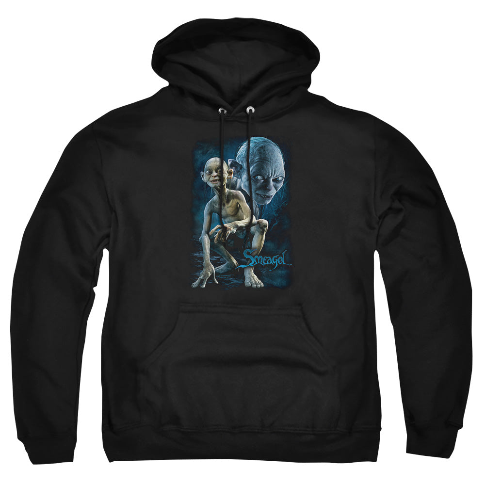 AN OFFCIALLY LICENSED LOR SMEAGOL ADULT UNISEX PULLOVER HOODIE BLACK