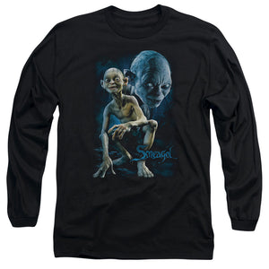 AN OFFCIALLY LICENSED LOR SMEAGOL MEN'S LONG SLEEVE T-SHIRT BLACK