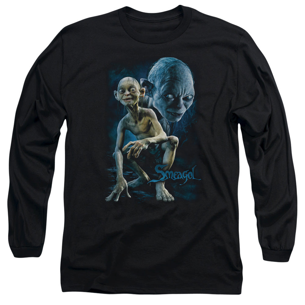 AN OFFCIALLY LICENSED LOR SMEAGOL MEN'S LONG SLEEVE T-SHIRT BLACK