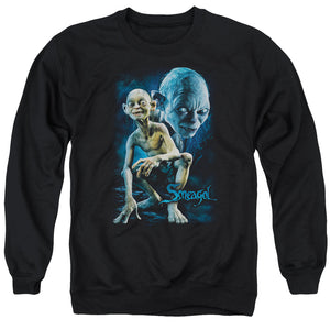 AN OFFCIALLY LICENSED LOR SMEAGOL ADULT UNISEX CREWNECK SWEATSHIRT BLACK