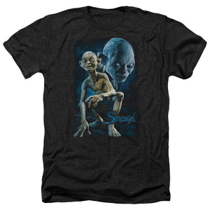 AN OFFCIALLY LICENSED LOR SMEAGOL MEN'S HEATHER T-SHIRT CHARCOAL