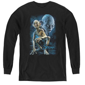 AN OFFCIALLY LICENSED LOR SMEAGOL YOUTH LONG SLEEVE T-SHIRT BLACK