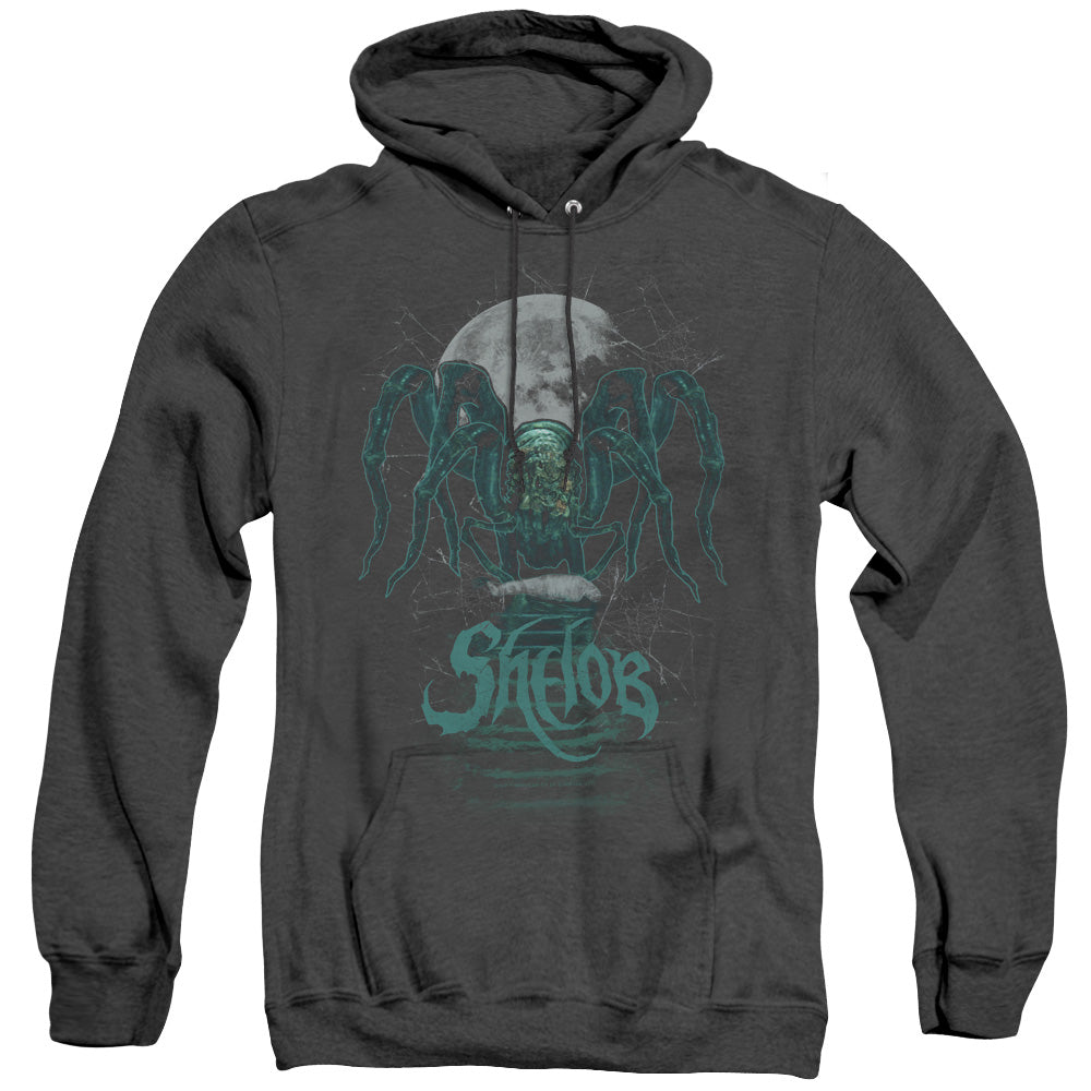AN OFFCIALLY LICENSED LORD OF THE RINGS SHELOB ADULT UNISEX HEATHER PULLOVER HOODIE BLACK