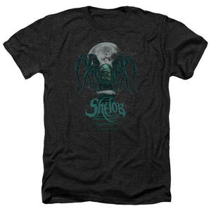 AN OFFCIALLY LICENSED LORD OF THE RINGS SHELOB MEN'S HEATHER T-SHIRT CHARCOAL