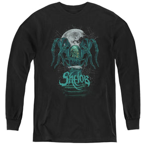AN OFFCIALLY LICENSED LORD OF THE RINGS SHELOB YOUTH LONG SLEEVE T-SHIRT BLACK