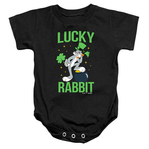 AN OFFCIALLY LICENSED LOONEY TUNES BUGS BUNNY ST. PATRICK'S LUCKY RABBIT BABY BODYSUIT BLACK