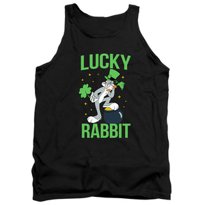 AN OFFCIALLY LICENSED LOONEY TUNES BUGS BUNNY ST. PATRICK'S LUCKY RABBIT ADULT UNISEX TANK TOP BLACK