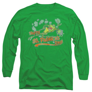 AN OFFCIALLY LICENSED LOONEY TUNES MICHIGAN J MEN'S LONG SLEEVE T-SHIRT KELLY GREEN