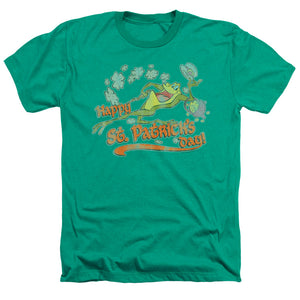AN OFFCIALLY LICENSED LOONEY TUNES MICHIGAN J MEN'S HEATHER T-SHIRT KELLY GREEN