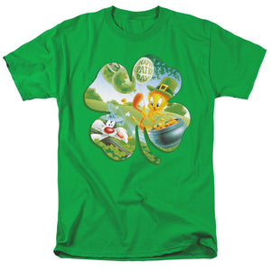 AN OFFCIALLY LICENSED LOONEY TUNES TWEETY SHAMROCK MEN'S REGULAR FIT T-SHIRT KELLY GREEN