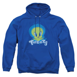 AN OFFCIALLY LICENSED LOONEY TUNES TWEETY SWIRL ADULT UNISEX PULLOVER HOODIE ROYAL