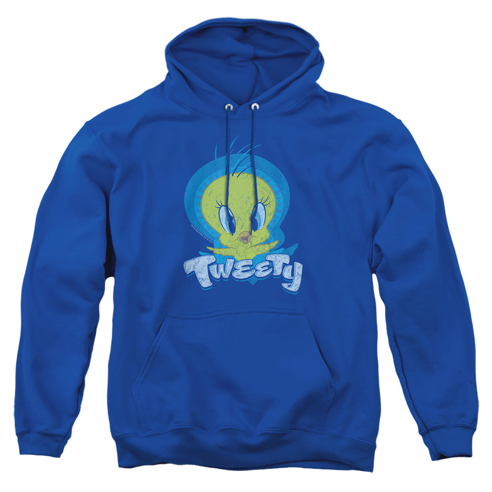 AN OFFCIALLY LICENSED LOONEY TUNES TWEETY SWIRL ADULT UNISEX PULLOVER HOODIE ROYAL