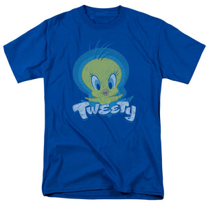 AN OFFCIALLY LICENSED LOONEY TUNES TWEETY SWIRL MEN'S REGULAR FIT T-SHIRT ROYAL