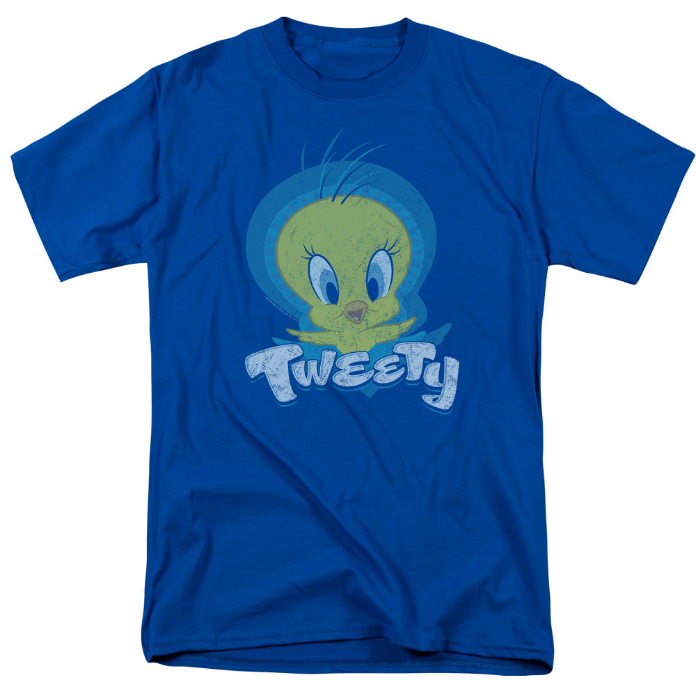 AN OFFCIALLY LICENSED LOONEY TUNES TWEETY SWIRL MEN'S REGULAR FIT T-SHIRT ROYAL