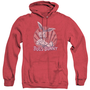AN OFFCIALLY LICENSED LOONEY TUNES WISHFUL THINKING ADULT UNISEX HEATHER PULLOVER HOODIE RED