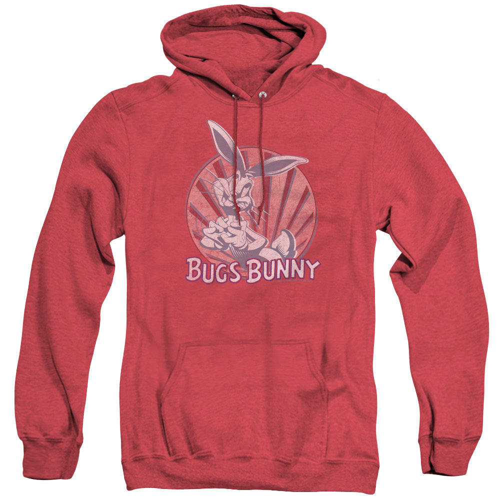 AN OFFCIALLY LICENSED LOONEY TUNES WISHFUL THINKING ADULT UNISEX HEATHER PULLOVER HOODIE RED