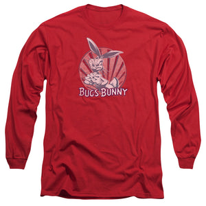 AN OFFCIALLY LICENSED LOONEY TUNES WISHFUL THINKING MEN'S LONG SLEEVE T-SHIRT RED