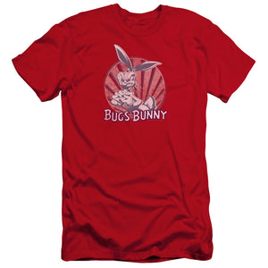 AN OFFCIALLY LICENSED LOONEY TUNES WISHFUL THINKING MEN'S PREMIUM SLIM FIT T-SHIRT RED