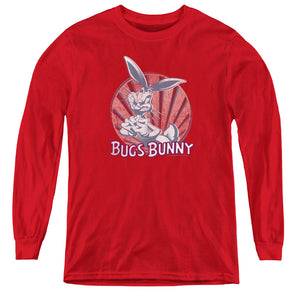 AN OFFCIALLY LICENSED LOONEY TUNES WISHFUL THINKING YOUTH LONG SLEEVE T-SHIRT RED