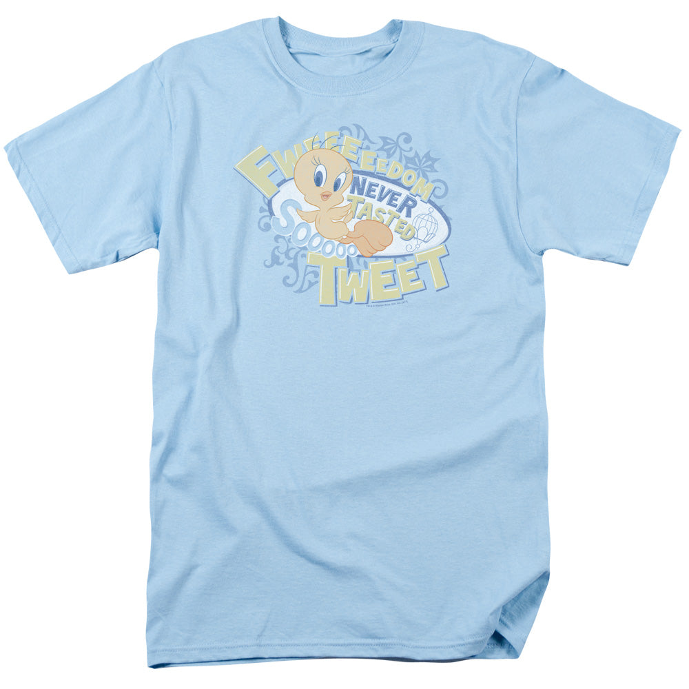 AN OFFCIALLY LICENSED LOONEY TUNES FWEEDOM MEN'S REGULAR FIT T-SHIRT LIGHT BLUE