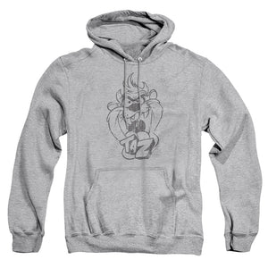 AN OFFCIALLY LICENSED LOONEY TUNES FADED TAZ ADULT UNISEX PULLOVER HOODIE ATHLETIC HEATHER