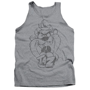AN OFFCIALLY LICENSED LOONEY TUNES FADED TAZ ADULT UNISEX TANK TOP ATHLETIC HEATHER