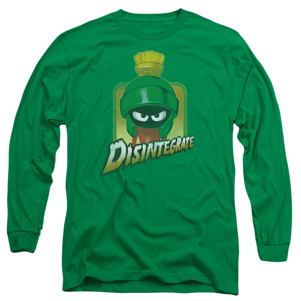 AN OFFCIALLY LICENSED LOONEY TUNES DISINTEGRATE MEN'S LONG SLEEVE T-SHIRT KELLY GREEN
