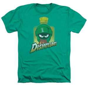 AN OFFCIALLY LICENSED LOONEY TUNES DISINTEGRATE MEN'S HEATHER T-SHIRT KELLY GREEN