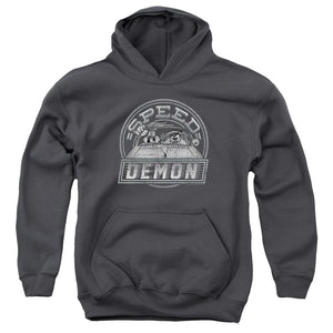 AN OFFCIALLY LICENSED LOONEY TUNES SPEED DEMON YOUTH HOODIE CHARCOAL