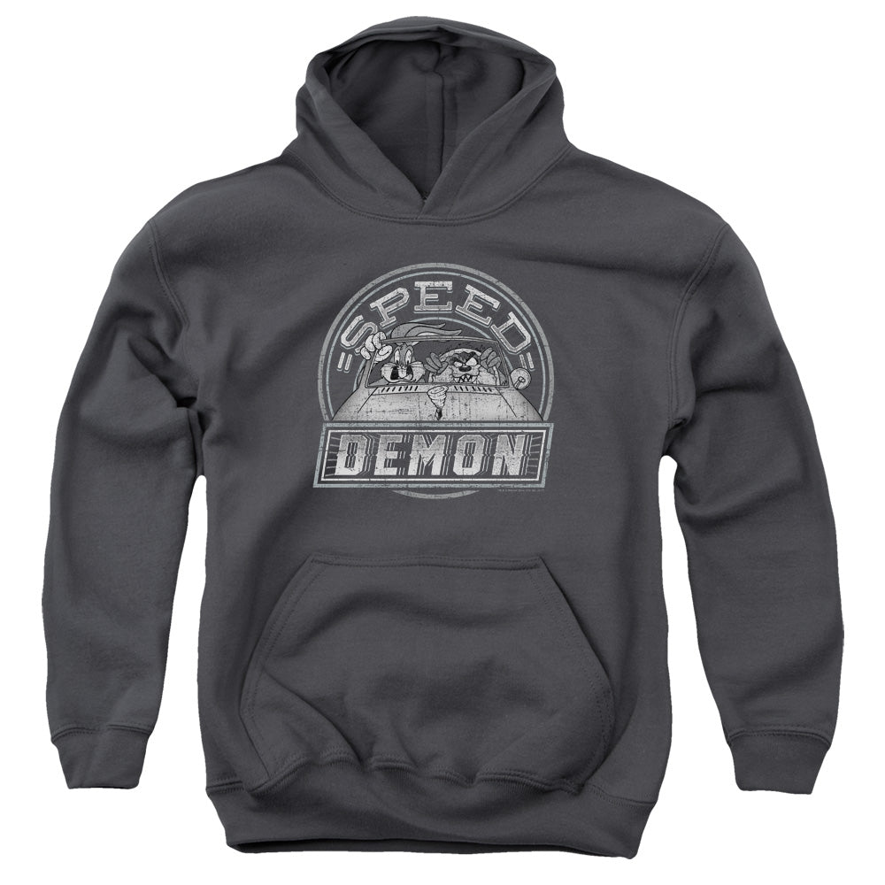 AN OFFCIALLY LICENSED LOONEY TUNES SPEED DEMON YOUTH HOODIE CHARCOAL