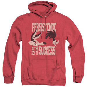 AN OFFCIALLY LICENSED LOONEY TUNES PERSISTENCE ADULT UNISEX HEATHER PULLOVER HOODIE RED
