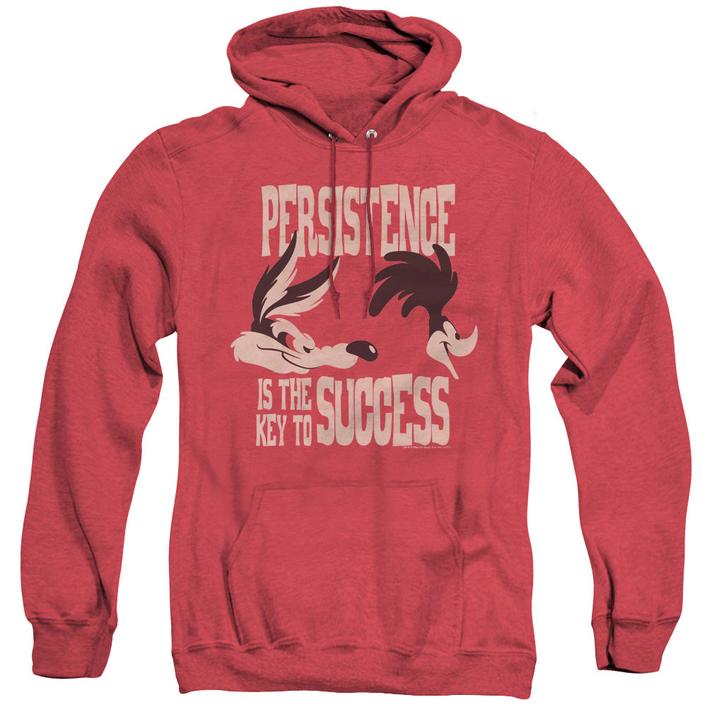 AN OFFCIALLY LICENSED LOONEY TUNES PERSISTENCE ADULT UNISEX HEATHER PULLOVER HOODIE RED