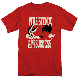 AN OFFCIALLY LICENSED LOONEY TUNES PERSISTENCE MEN'S REGULAR FIT T-SHIRT RED