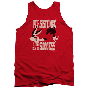 AN OFFCIALLY LICENSED LOONEY TUNES PERSISTENCE ADULT UNISEX TANK TOP RED