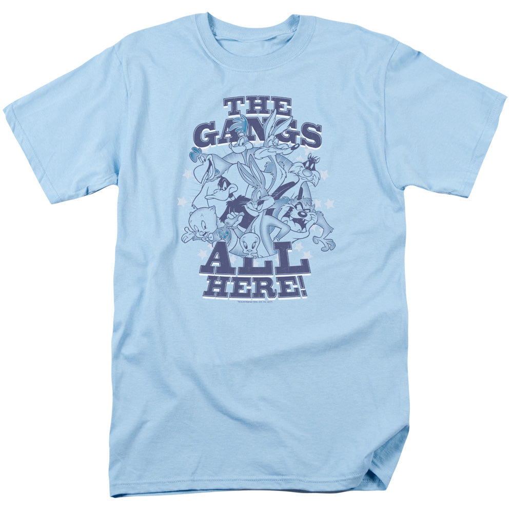AN OFFCIALLY LICENSED LOONEY TUNES BLUE GANG MEN'S REGULAR FIT T-SHIRT LIGHT BLUE