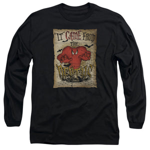 AN OFFCIALLY LICENSED LOONEY TUNES THE DEPTHS MEN'S LONG SLEEVE T-SHIRT BLACK